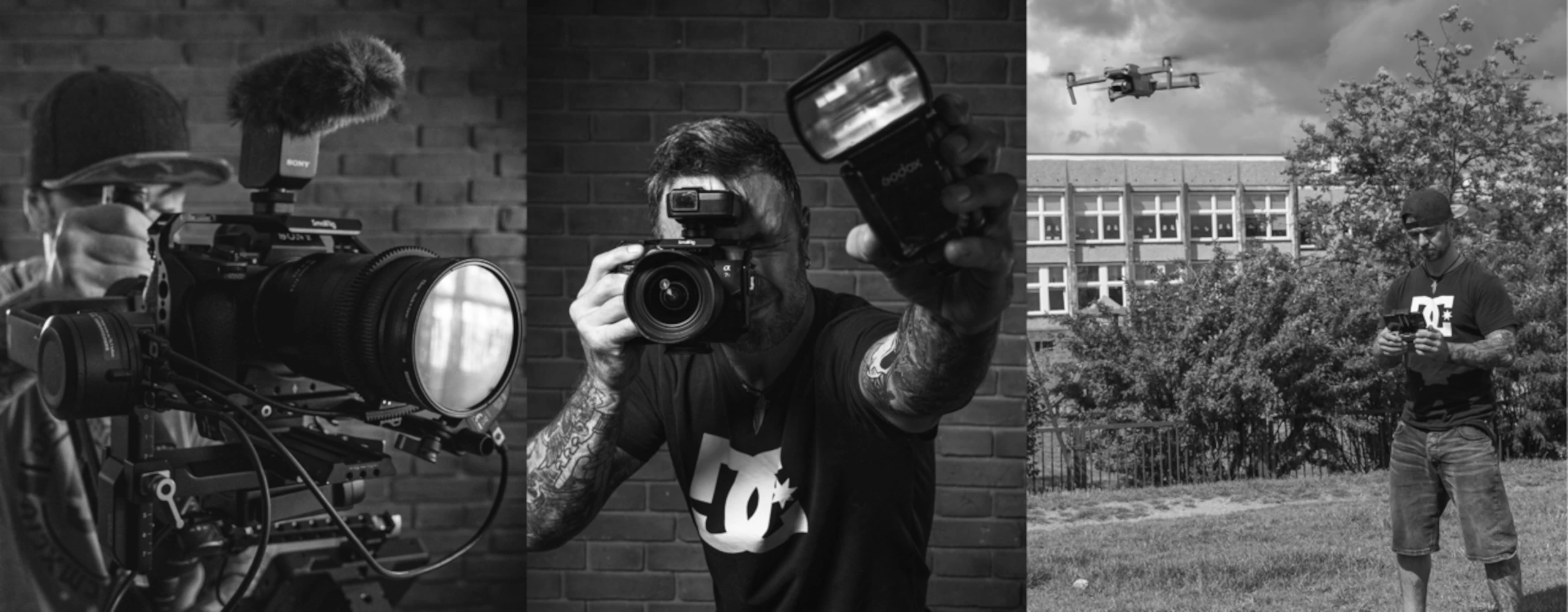 zestaw zdjęć z fotografem